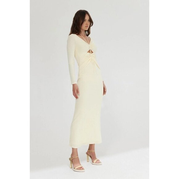 Significant Other Marie Bodycon Maxi Dress Butter Cream Womens Size 4 - Picture 2 of 12